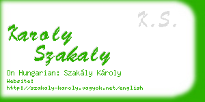 karoly szakaly business card
