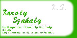 karoly szakaly business card